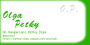 olga petky business card